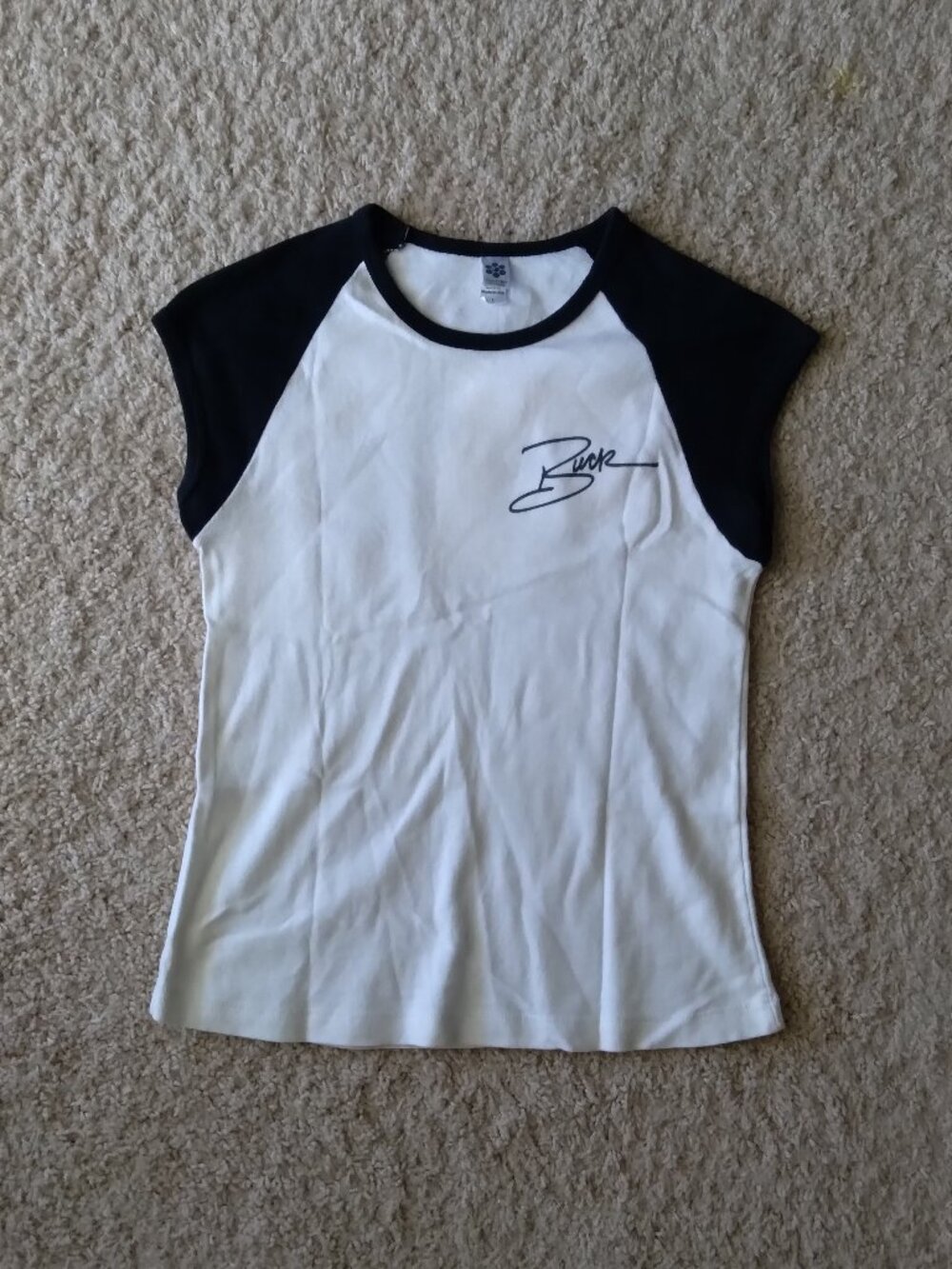 Vintage American Apparel Classic Girl Black and White Cowboy Baseball Tee Size L